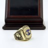 NFL 1990 Super Bowl XXV New York Giants Championship Replica Fan Ring with Wooden Display Case