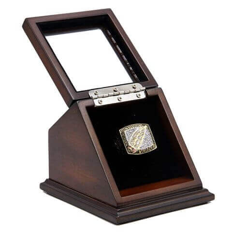 NFL 1991 Super Bowl XXVI Washington Redskins Championship Replica Fan Ring with Wooden Display Case