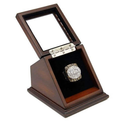 NFL 1994 Super Bowl XXIX San Francisco 49Ers Championship Replica Fan Ring with Wooden Display Case