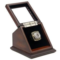 NFL 1996 Super Bowl XXXI Green Bay Packers Championship Replica Fan Ring with Wooden Display Case