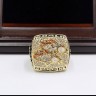 NFL 1998 Super Bowl XXXIII Denver Broncos 18K Gold-Plated Championship Replica Fan Ring with Wooden Display Case