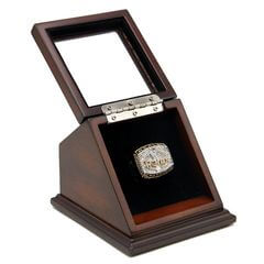 NFL 1999 Super Bowl XXXIV St. Louis Rams Championship Replica Fan Ring with Wooden Display Case