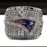 NFL 2001 Super Bowl XXXVI New England Patriots Championship Replica Fan Ring with Wooden Display Case