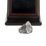 NFL 2003 Super Bowl XXXVIII New England Patriots Championship Replica Fan Ring with Wooden Display Case