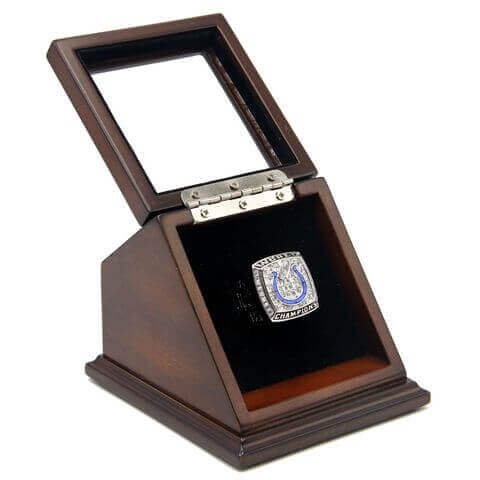 NFL 2006 Super Bowl XLI Indianapolis Colts Championship Replica Fan Ring with Wooden Display Case