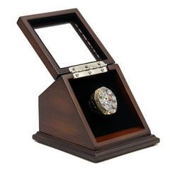 NFL 2008 Super Bowl XLIII Pittsburgh Steelers Championship Replica Fan Ring with Wooden Display Case - Roethlisberger