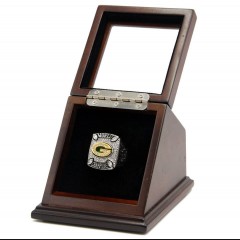 NFL 2010 Super Bowl XLV Green Bay Packers 18K Gold-Plated Championship Replica Fan Ring with Wooden Display Case - Rodgers