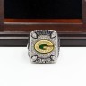 NFL 2010 Super Bowl XLV Green Bay Packers 18K Gold-Plated Championship Replica Fan Ring with Wooden Display Case - Rodgers