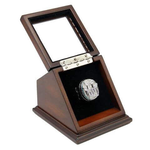 NFL 2011 Super Bowl XLVI New York Giants Championship Replica Fan Ring with Wooden Display Case - Manning