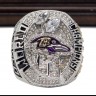 NFL 2012 Super Bowl XLVII Baltimore Ravens Championship Replica Fan Ring with Wooden Display Case - Flacco