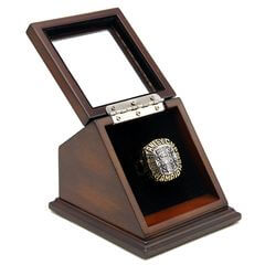 NHL 1982 New York Islanders Stanley Cup Championship Replica Fan Ring with Wooden Display Case