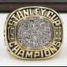 NHL 1988 Edmonton Oilers Stanley Cup Championship Replica Fan Ring with Wooden Display Case