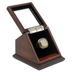 NHL 1988 Edmonton Oilers Stanley Cup Championship Replica Fan Ring with Wooden Display Case