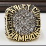 NHL 1990 Edmonton Oilers Stanley Cup Championship Replica Fan Ring with Wooden Display Case