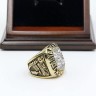NHL 1990 Edmonton Oilers Stanley Cup Championship Replica Fan Ring with Wooden Display Case