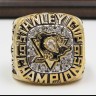 NHL 1991 Pittsburgh Penguins Stanley Cup Championship Replica Fan Ring with Wooden Display Case
