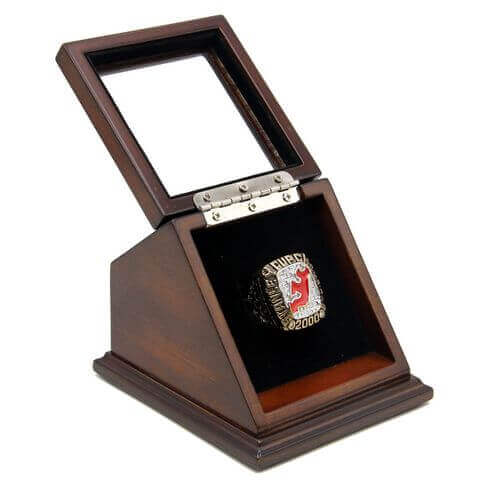 NHL 2000 New Jersey Devils Stanley Cup Championship Replica Fan Ring with Wooden Display Case