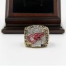 NHL 2002 Detroit Red Wings Stanley Cup Championship Replica Fan Ring with Wooden Display Case