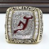 NHL 2003 New Jersey Devils Stanley Cup Championship Replica Fan Ring with Wooden Display Case