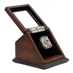 NFL 2010 Super Bowl XLV Green Bay Packers Championship Replica Fan Ring with Wooden Display Case - Rodgers