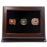 MLB 1975 1976 1990 Cincinnati Reds World Series Championship Replica Fan Rings with Wooden Display Case Set