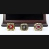 MLB 1975 1976 1990 Cincinnati Reds World Series Championship Replica Fan Rings with Wooden Display Case Set