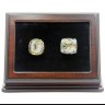 MLB 1997 2003 Florida Miami Marlins World Series Championship Replica Fan Rings with Wooden Display Case Set