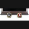 MLB 1987 1991 Minnesota Twins World Series Championship Replica Fan Rings with Wooden Display Case Set