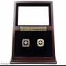 MLB 1969 1986 New York Mets World Series Championship Replica Fan Rings with Wooden Display Case Set