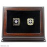 MLB 1969 1986 New York Mets World Series Championship Replica Fan Rings with Wooden Display Case Set