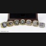 MLB 1977 1978 1996 1998 1999 2000 2009 New York Yankees World Series Championship Replica Ring with Wooden Display Cases Set