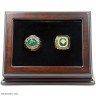 MLB 1974 1989 Oakland Athletics World Series Championship Replica Fan Rings with Wooden Display Case Set