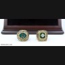 MLB 1974 1989 Oakland Athletics World Series Championship Replica Fan Rings with Wooden Display Case Set