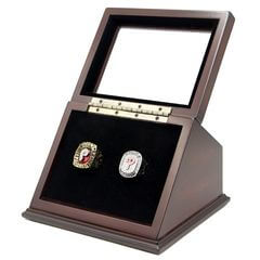 MLB 1980 2008 Philadelphia Phillies World Series Championship Replica Fan Rings with Wooden Display Case Set