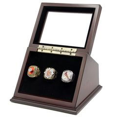 MLB 1982 2006 2011 St.Louis Cardinals World Series Championship Replica Fan Rings with Wooden Display Case Set