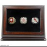 MLB 1982 2006 2011 St.Louis Cardinals World Series Championship Replica Fan Rings with Wooden Display Case Set