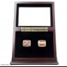 AFC 1991 1993 Buffalo Bills Championship Replica Fan Rings with Wooden Display Case Set