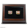 AFC 1991 1993 Buffalo Bills Championship Replica Fan Rings with Wooden Display Case Set