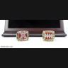 AFC 1991 1993 Buffalo Bills Championship Replica Fan Rings with Wooden Display Case Set