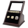 NFL 1997 1998 2015 Denver Broncos Super Bowl Championship Replica Fan Rings with Wooden Display Case Set