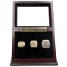 NFL 1997 1998 2015 Denver Broncos Super Bowl Championship Replica Fan Rings with Wooden Display Case Set