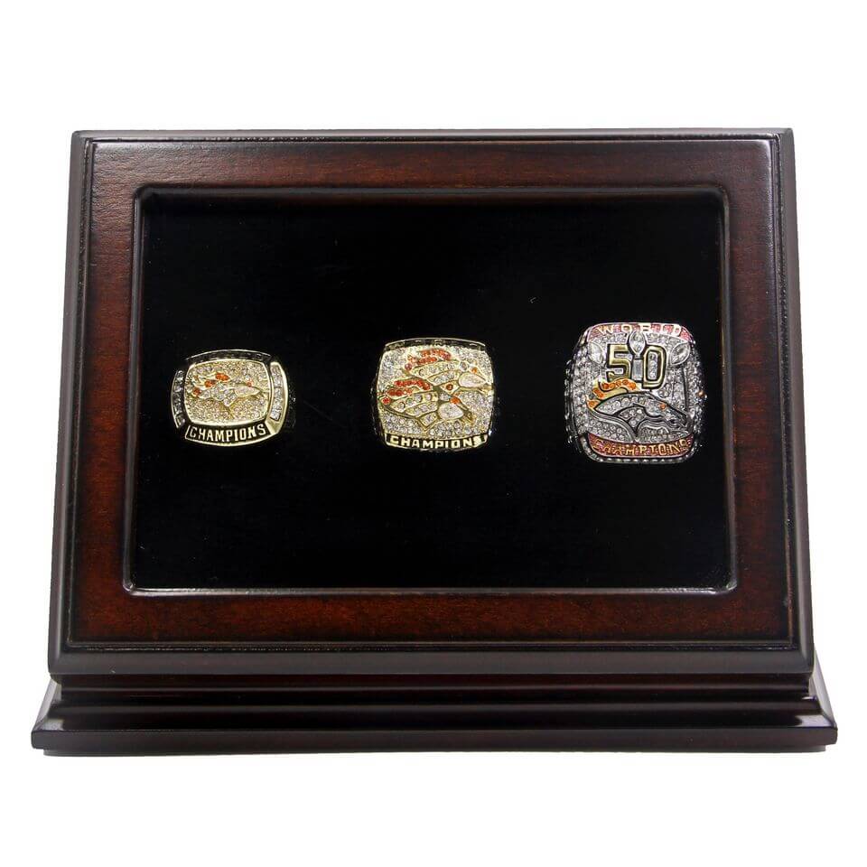 NFL 1997 1998 2015 Denver Broncos Super Bowl Championship Replica Fan Rings  Set