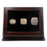 NFL 1997 1998 2015 Denver Broncos Super Bowl Championship Replica Fan Rings with Wooden Display Case Set