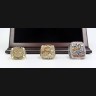 NFL 1997 1998 2015 Denver Broncos Super Bowl Championship Replica Fan Rings with Wooden Display Case Set