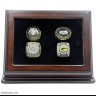 NFL 1966 1967 1996 2010 Green Bay Packers Super Bowl Championship Replica Fan Rings with Wooden Display Case Set