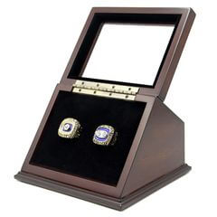 NFL 1972 1973 Miami Dolphins Super Bowl Championship Replica Fan Rings with Wooden Display Case Set