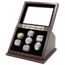 NFL 1985 2001 2003 2004 2007 2011 2014 New England Patriots Super Bowl Championship Replica Fan Rings with Wooden Display Case Set