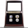 NFL 1986 1990 2007 2011 New York Giants Super Bowl Championship Replica Fan Rings with Wooden Display Case Set