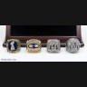 NFL 1986 1990 2007 2011 New York Giants Super Bowl Championship Replica Fan Rings with Wooden Display Case Set