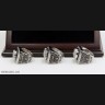 NFL 1976 1980 1983 Los Angeles/Oakland Raiders Super Bowl Championship Replica Fan Rings with Wooden Display Case Set